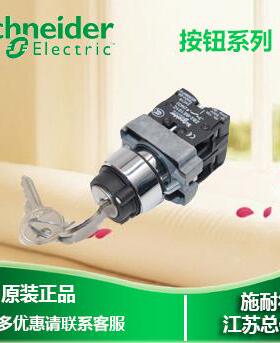 议价施耐德Schne ider 22mm金B属钥匙开关CX2BG252段自锁 1开1闭
