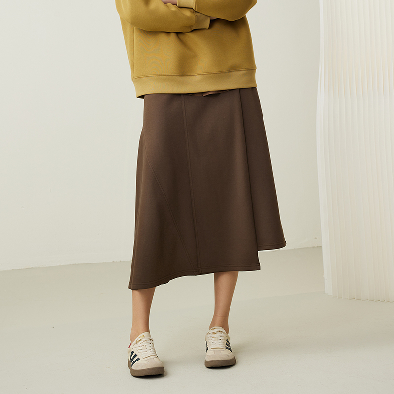 梵凯中长A字优雅气质不规则半裙