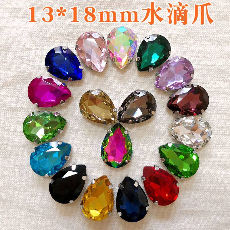 人造水晶玻璃钻石贴钻diy手工衣服辅料配件材料钻鞋包配钻水滴钻