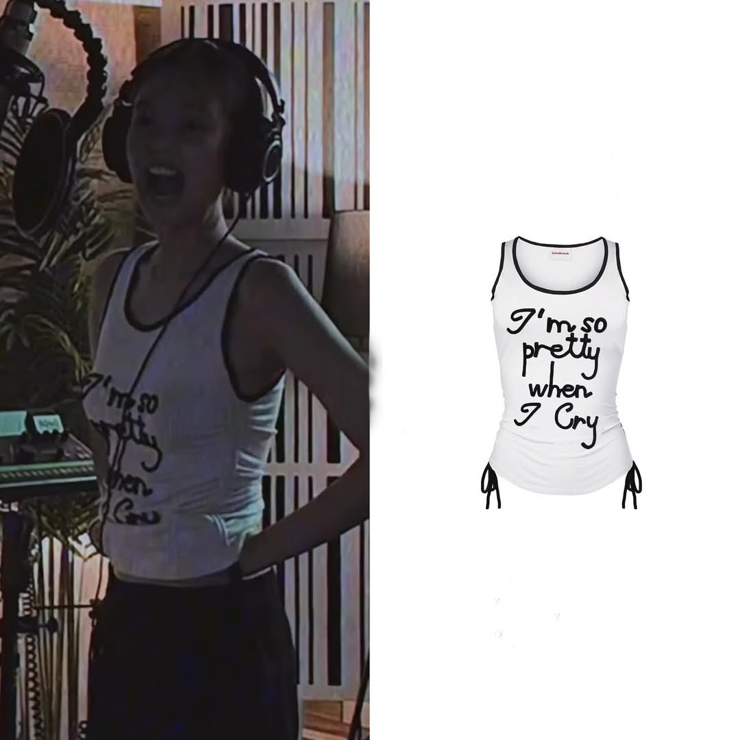 现货2025韩国品牌Lirika Matoshi女夏季金智妮同款撞色边字母背心