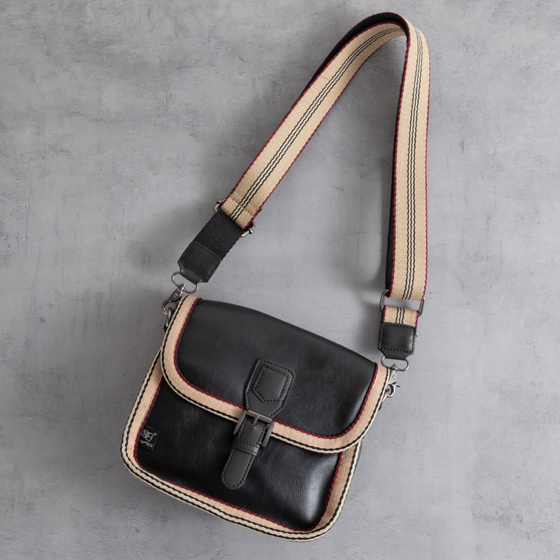 新款复古单肩包男女休闲撞色肩带PU皮斜挎包潮流个性小方包小挎包