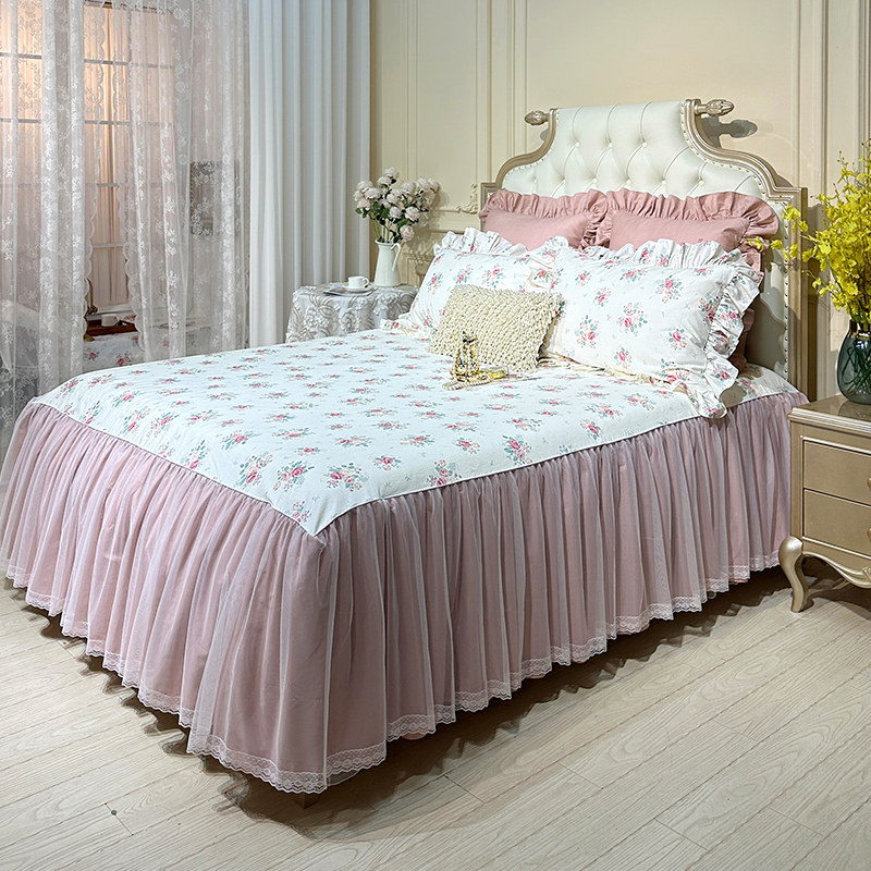 好梦连连全棉纯棉蕾丝床裙单件床罩三件套双人公主风床上用品,床上用品,床裙,淘宝优惠券,粉丝福利购,淘宝优惠卷