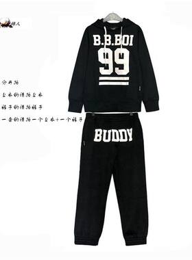 男帽衫套装运动款绒里卫衣卫裤潮
