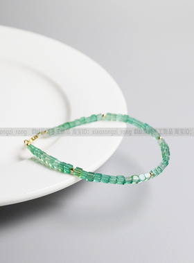 Ciel天然绿玛瑙原创清新手链