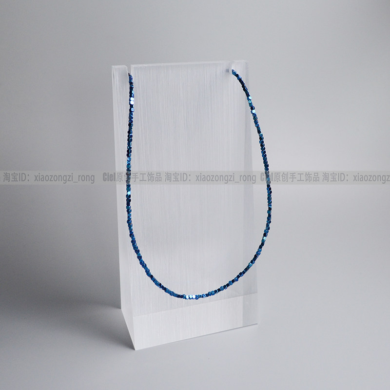 Ciel原创手工天然黑胆石闪亮项链