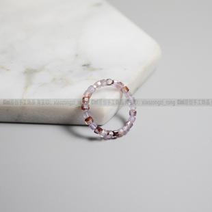 Ciel原创手工天然紫发晶戒指超七指环关节戒尾戒2.5mm小方糖幽灵