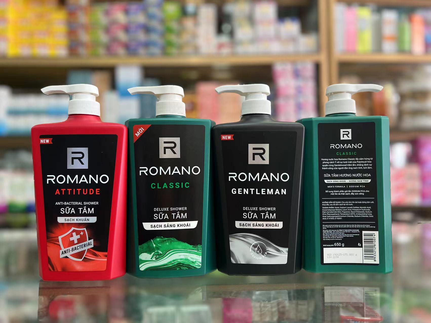 越南罗曼诺沐浴露640ml经典活力控油清爽香体深层清洁持久留香