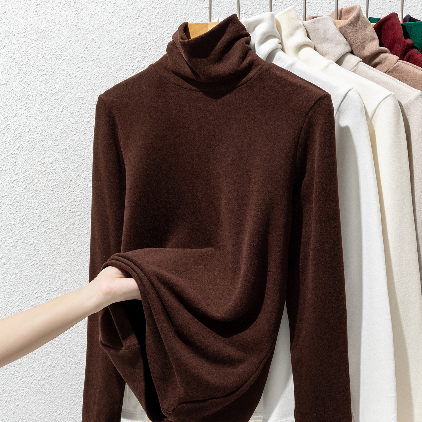 德绒打底衫女秋冬季加厚保暖上衣