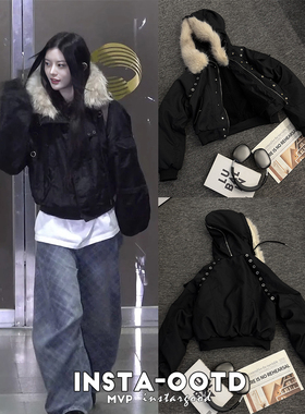 Fan*club同款Miuju敏珠韩系高级感外套东大门显瘦秋冬夹克棉服