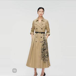 连衣裙XF05809D4 长绒棉印花翻领拼接西装 商场同款 2025年春新款