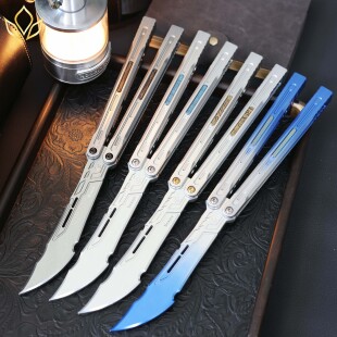 新纪元工作室 惊鸿 铝柄铝刃 钛贴片 轴套 蝴蝶刀甩刀安全未开刃