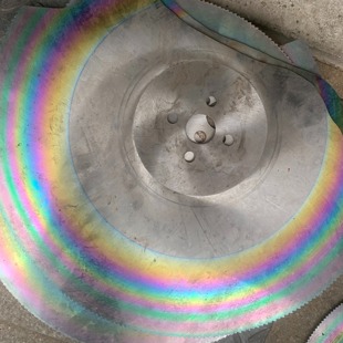 彩色菜刀胚 3厚二手锯片M42M2W6 全彩彩虹冰刀废旧高速钢圆锯片2