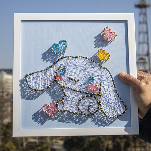 马卡龙蓝日系可爱玉桂狗手工