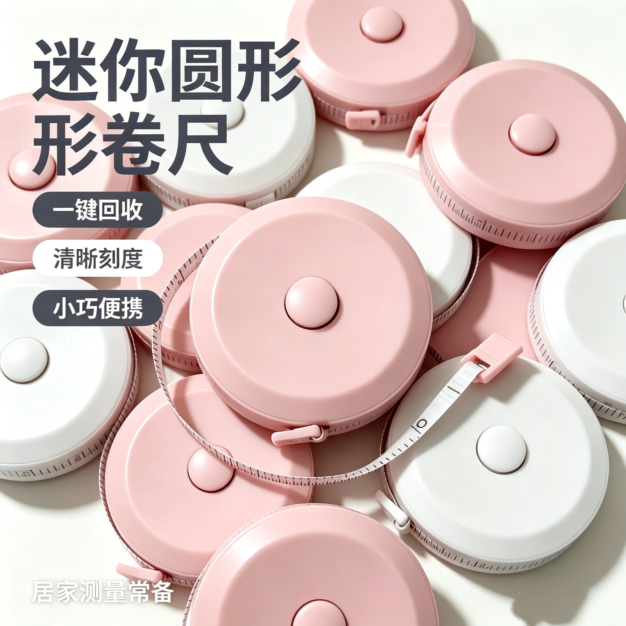 小卷尺便携式小尺子胸围裁缝自动迷你尺加厚腰围量身高伸缩型三围