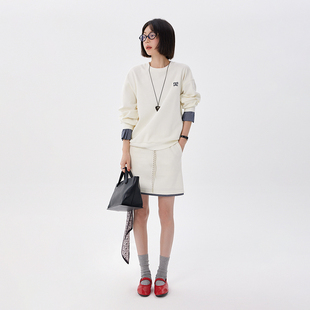 6003 简约高级感通勤半裙套装 BORAN帛然时尚 oversize浅杏卫衣套装