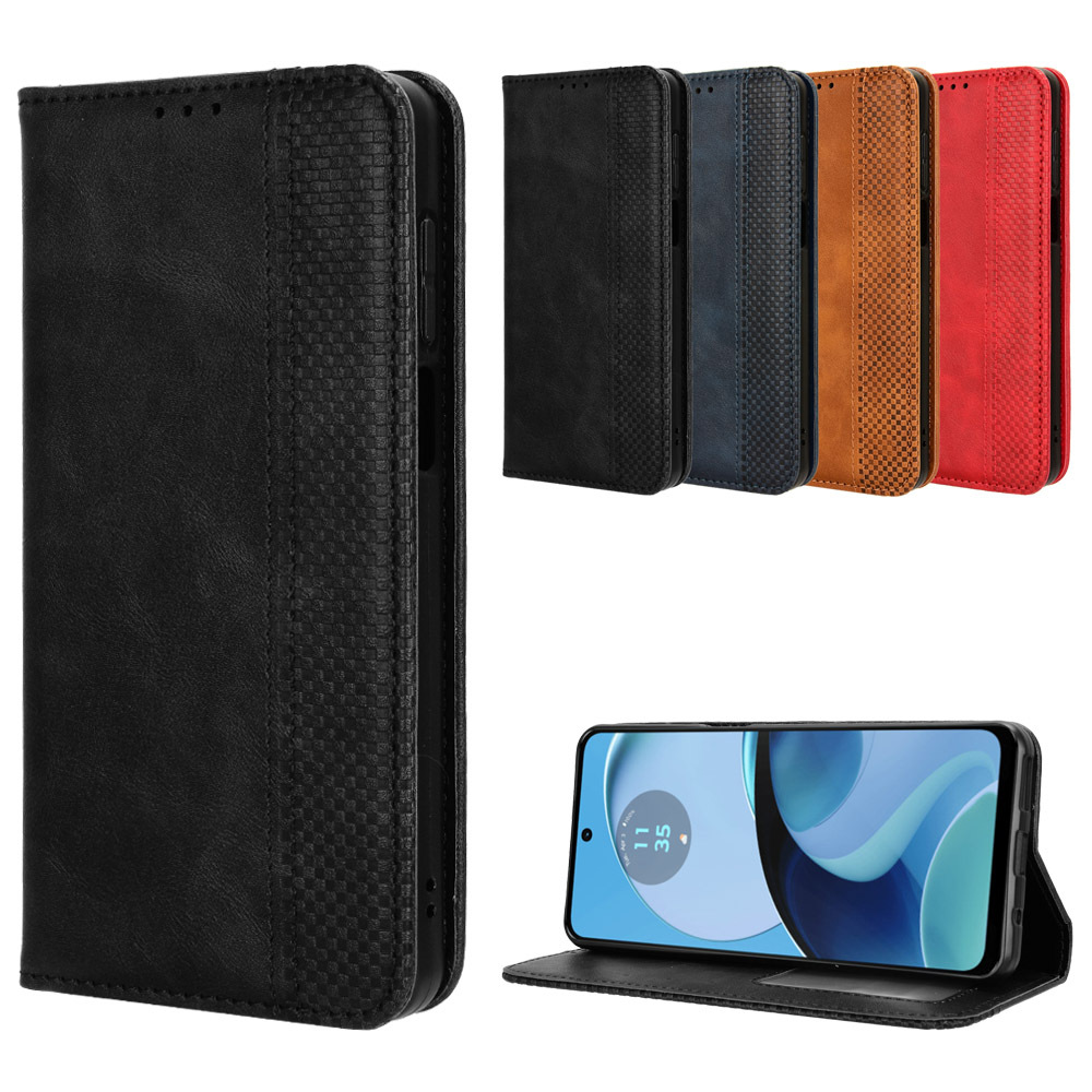 适用摩托罗拉G14手机壳翻盖插卡