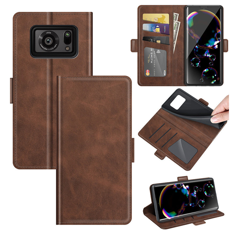 适用于夏普sharp aquos r6手机壳男女款翻盖插卡保护皮套全包防摔