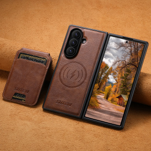 适用于三星Galaxy Z Fold7折叠屏手机壳新款zfold7磁吸充电插卡包二合一Samsung zfold6支架保护皮套全包防摔