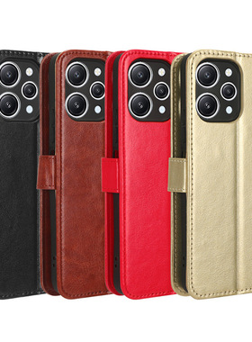 适用小米Poco M6 Pro手机壳xiaomipocom6pro翻盖插卡皮套防摔挂绳