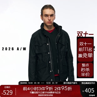 NOFAITH鼹鼠皮复古M65夹克外套男秋冬中长款微修身休闲上衣W6301