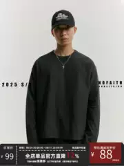 Nofaith Heavyweight 280g Slub Cotton Solid Color Long-Sleeve T-Shirt for Men, Autumn Loose Round Neck Base Shirt, Casual Top