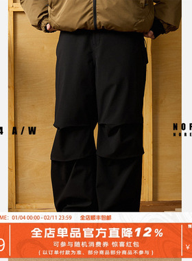 NOFAITH春季伞兵裤男日系复古直筒宽松阔腿工装休闲长裤潮无信仰