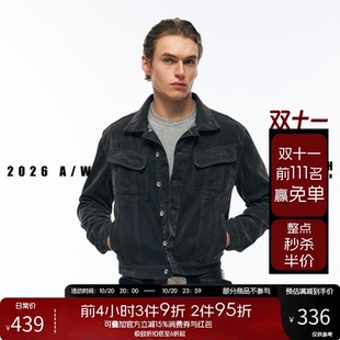 NOFAITH重磅植绒风暴101J短款翻领牛仔夹克男休闲工装外套W6341