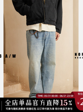 NOFAITH水洗蓝色牛仔裤男517微喇做旧日系复古裤子男无信仰01-50
