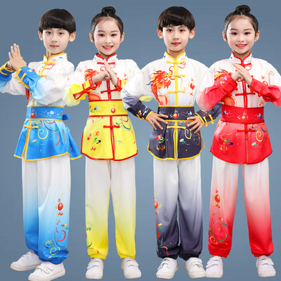 儿童武术演出服幼儿园表演训练功运动会比赛服装男女春夏季长短袖