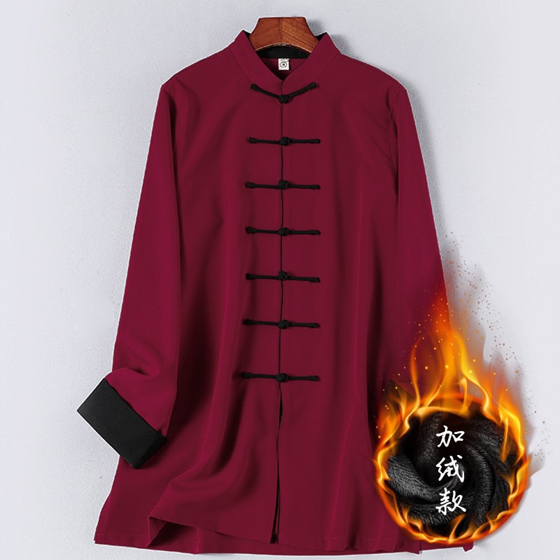 龙拳2025秋冬加绒棉麻太极服武术男女比赛太极拳服装中式八段锦