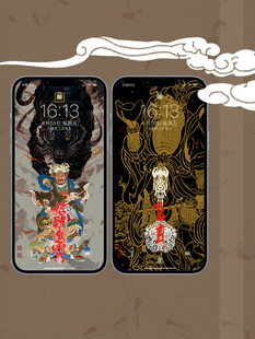 白暮 国风手机壁纸系列 文创 赵公明财神/北路财神/玄坛财神
