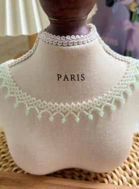 手工编织锁骨链蕾丝项链