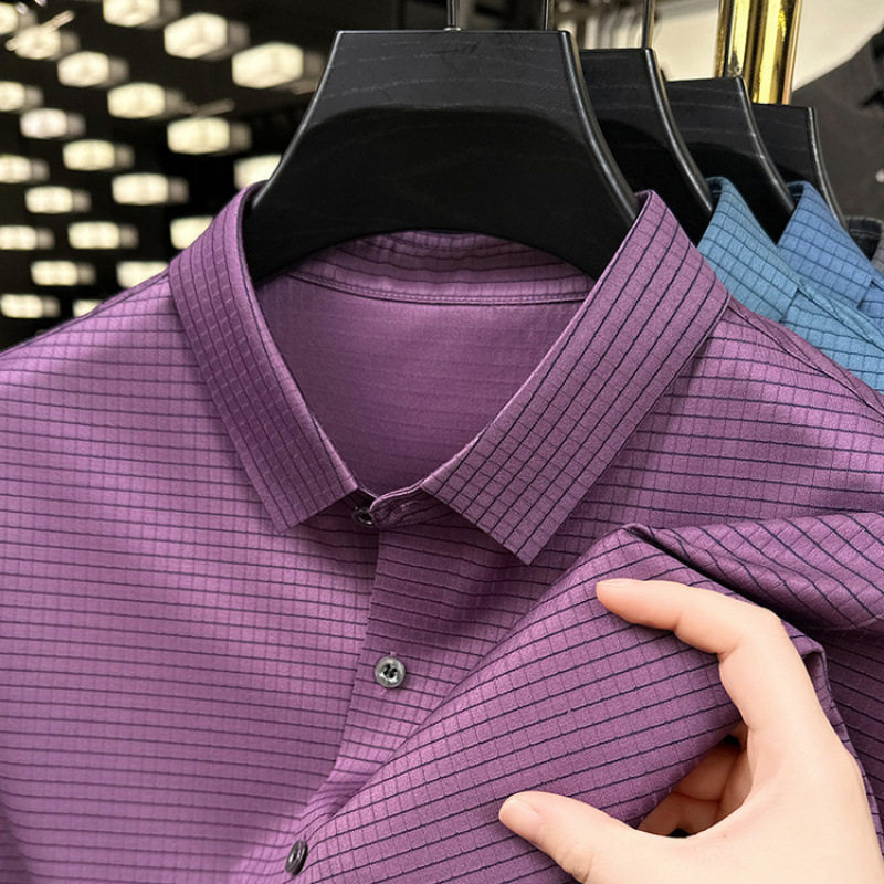 高端年轻喜爸爸装结婚宴装礼服公公短袖衬衫衣服男士长袖春夏秋季