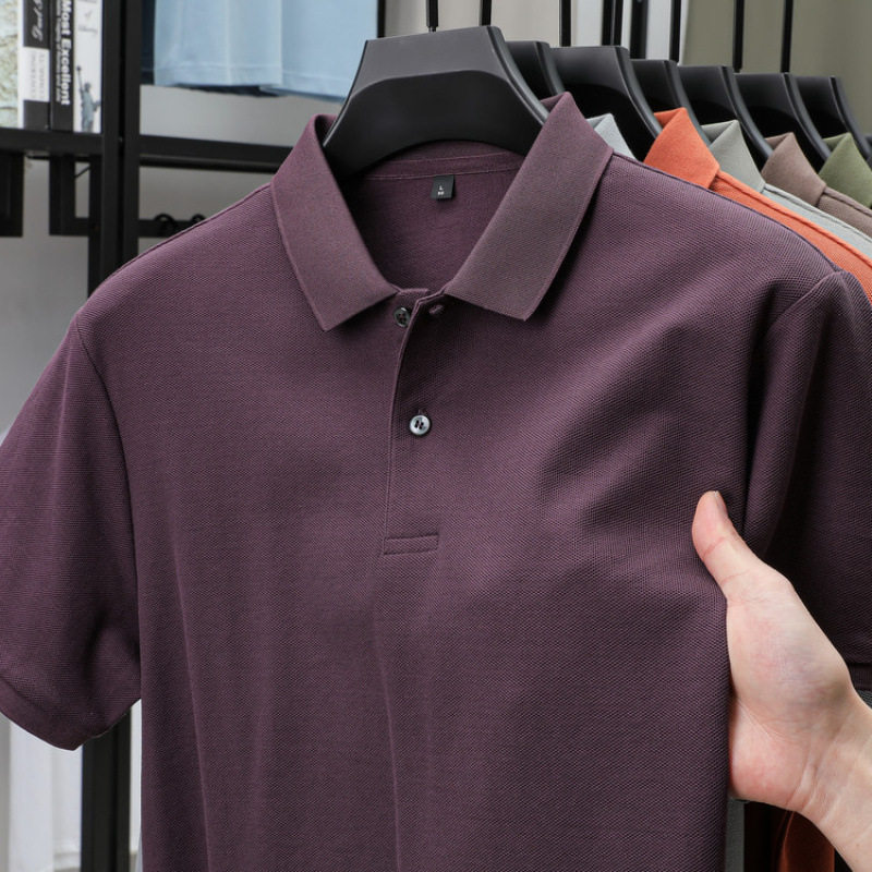 女儿结婚礼服爸爸装短袖T恤中年喜公公婚宴装父母服装薄POLO衫男