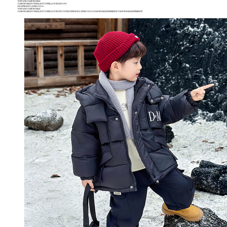 儿童羽绒服连帽中长款白鸭绒加厚2025冬季新款韩版儿童保暖外套