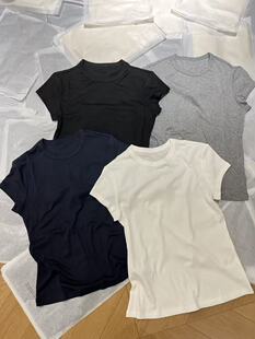 T恤上衣内搭女 百搭短袖 欧洲站2026春夏新款 圆领纯色简约基础款