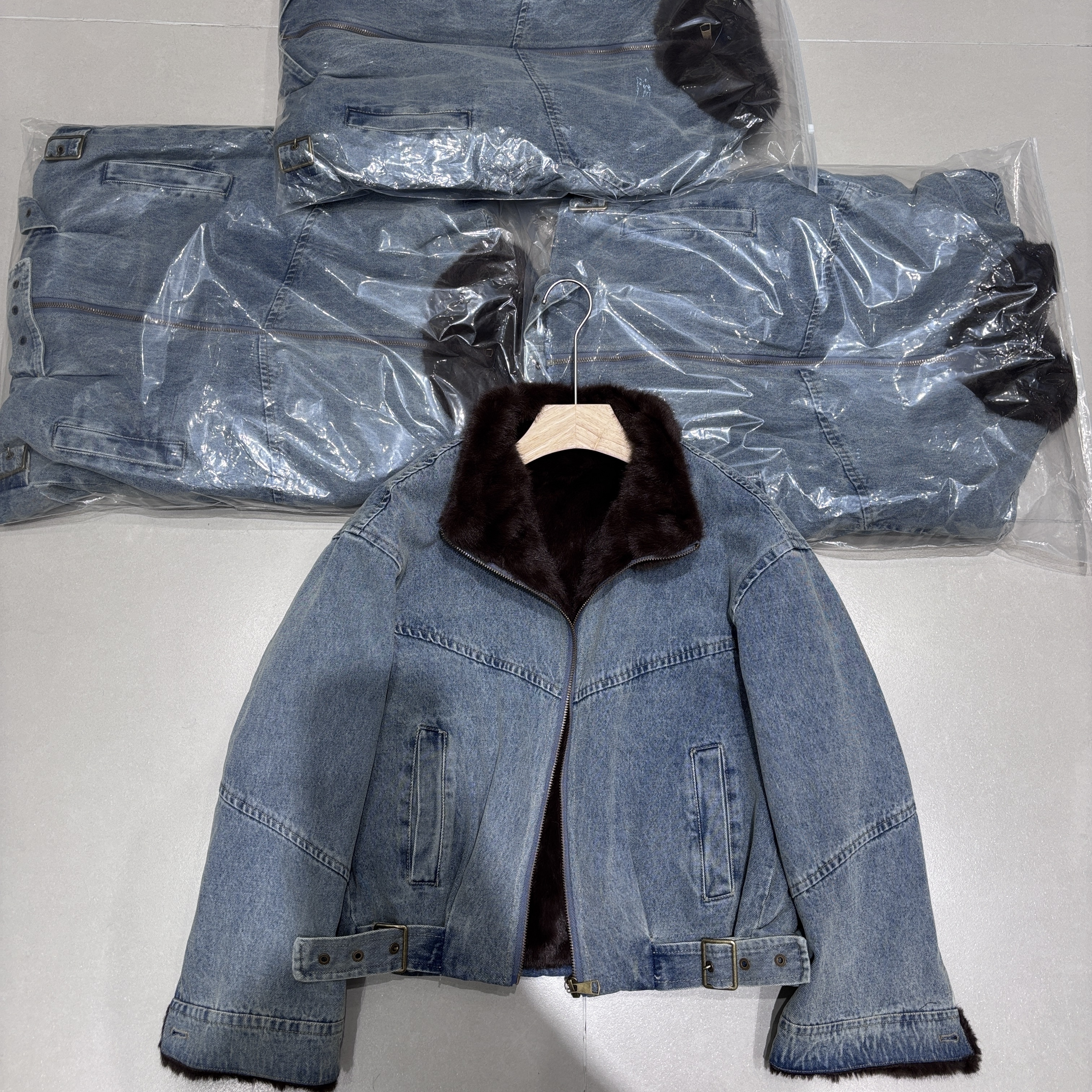 欧洲站2025冬季新款牛仔短外套