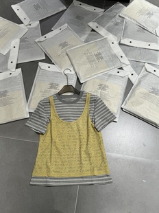 欧货圆领拼色两件套设计感减龄百搭短袖 T恤 新款 欧洲站2026夏季