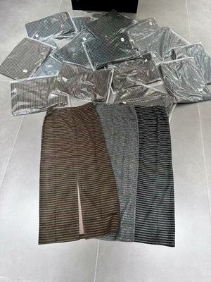 欧洲站2025早秋新款欧货时尚高腰显瘦条纹A字裙半身裙女中长款