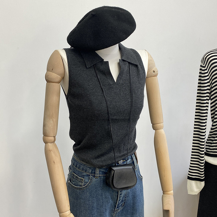 秋季打底衫时尚显瘦针织背心气质