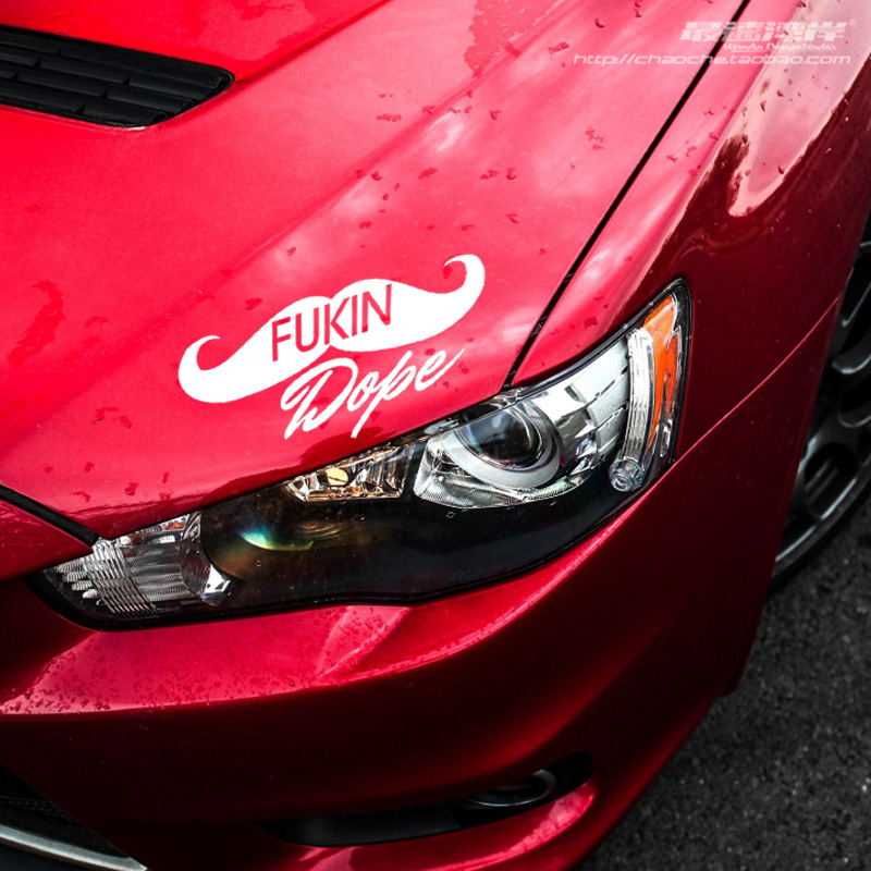 最速湾岸车贴姿态贴纸HF低趴汽车贴纸欧美潮贴Dope FUKIN胡子贴纸