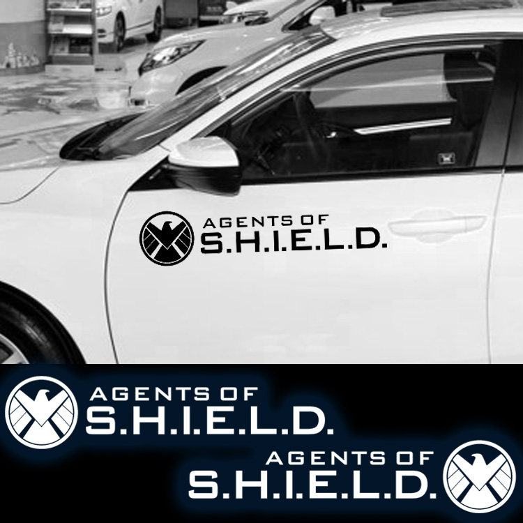 包邮最速湾岸车贴汽车装饰贴复仇者车贴神盾局SHIELD英文字标鹰标