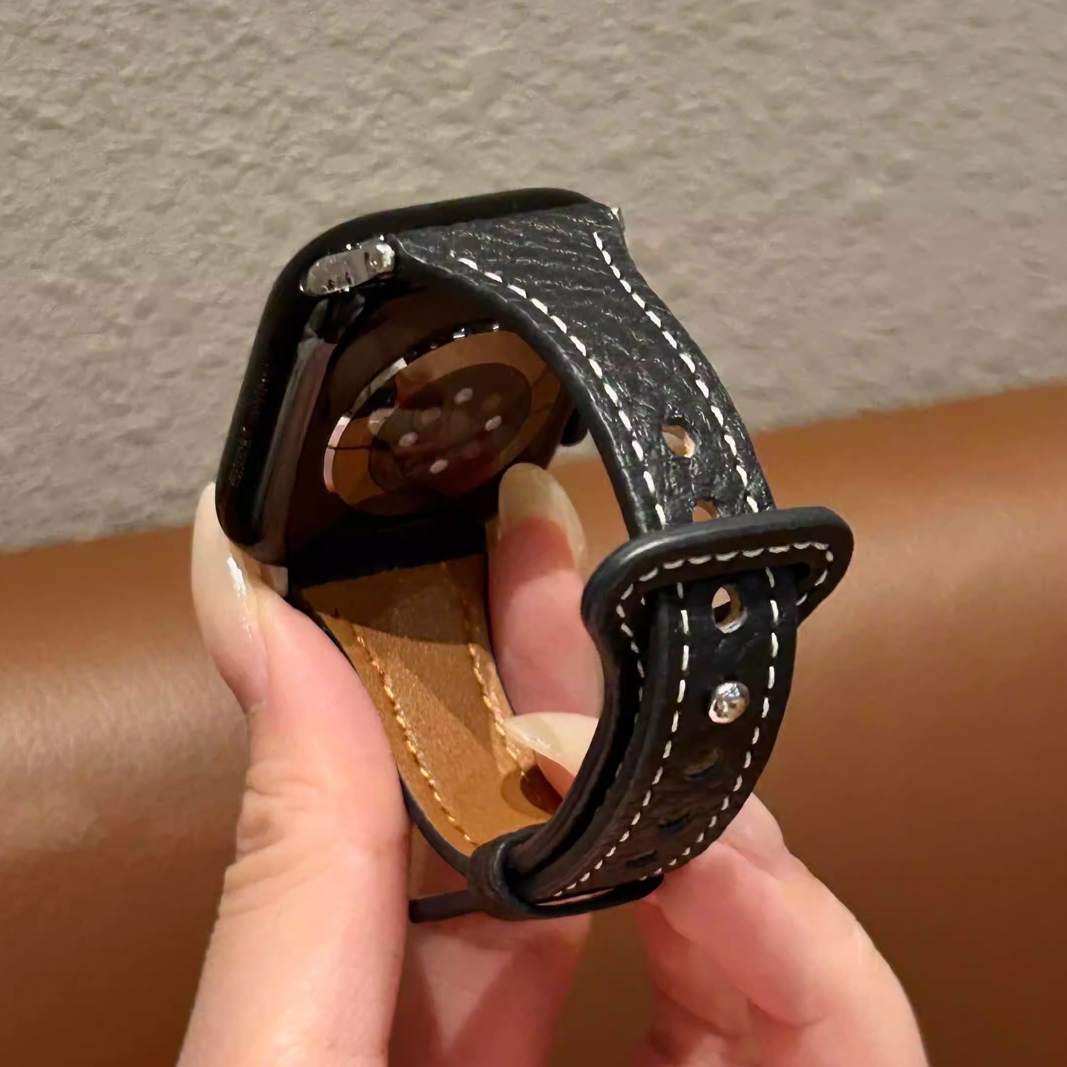 高级感荔枝纹S11小蛮腰真皮表带