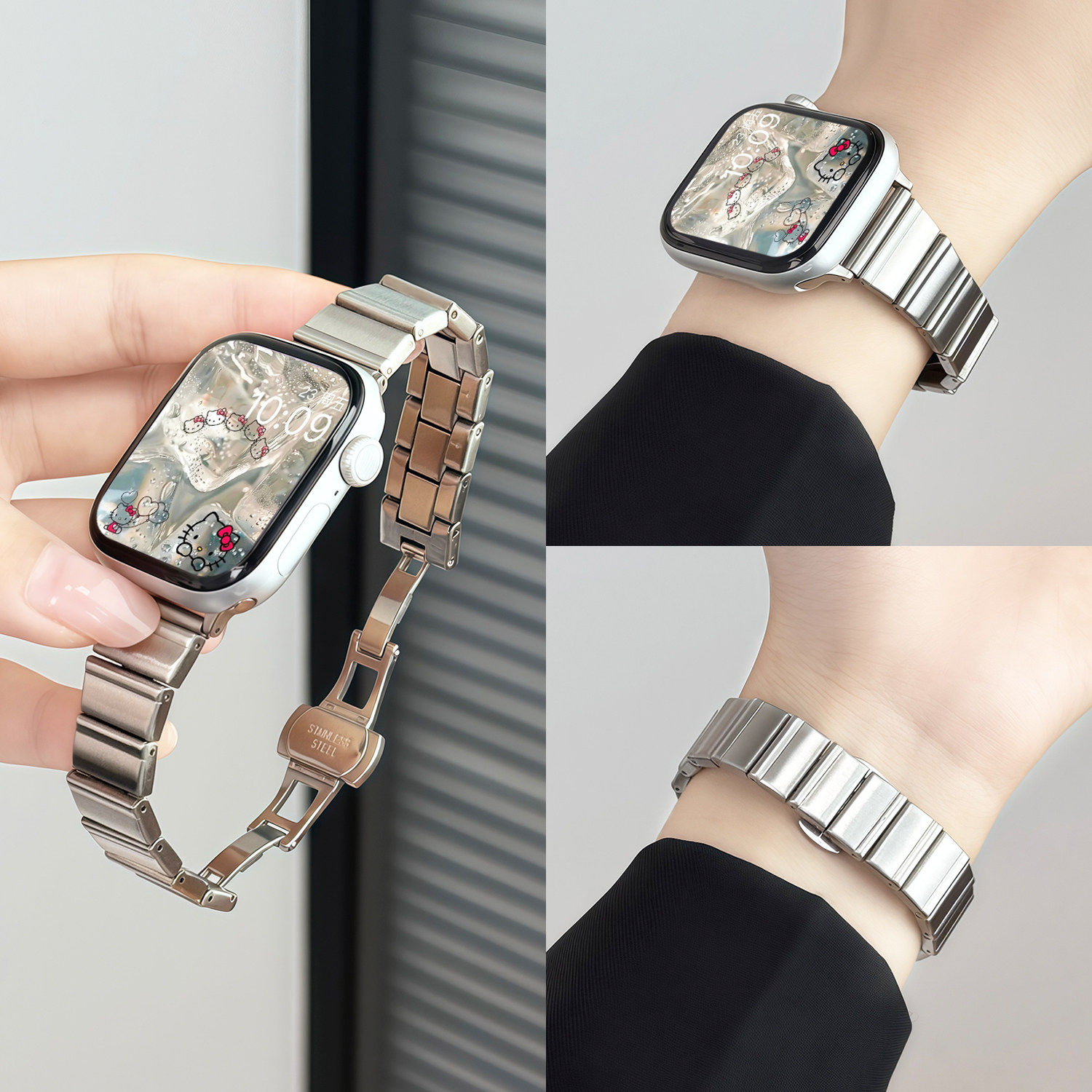 iwatch11小蛮腰金属蝴蝶扣表带