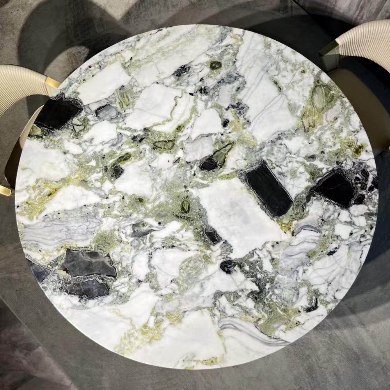 进口天然奢石冷翡翠餐桌