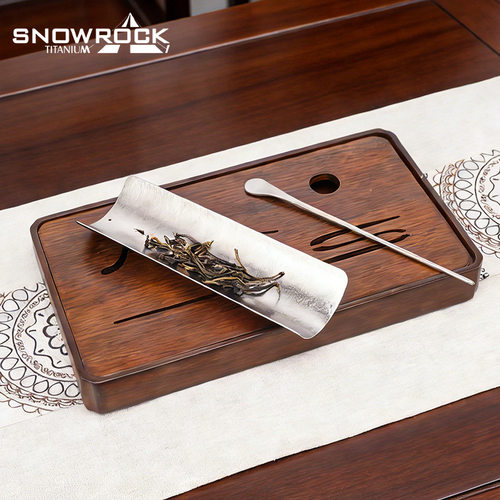 SNOW ROCK纯钛茶则茶匙茶具茶道配件功夫茶具泡茶茶艺套装复古风