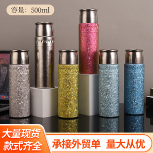 新款轻奢冰花漆纯钛保温杯商务高颜值泡茶杯商务送礼礼盒套装批发