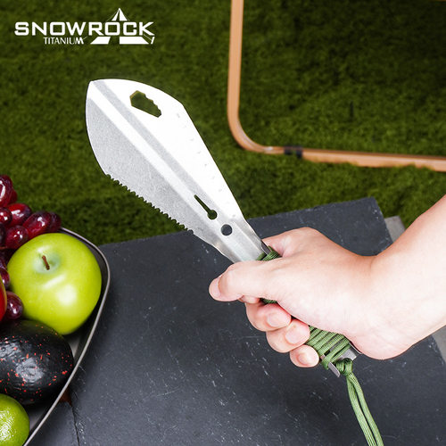 SNOW ROCK纯钛多用小手铲户外露营野营便携钛合金石洗野外挖坑铲