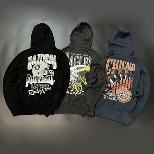 美单橄榄球 双面印花健身跑步运动帽衫篮球卫衣 有特大码 里薄绒