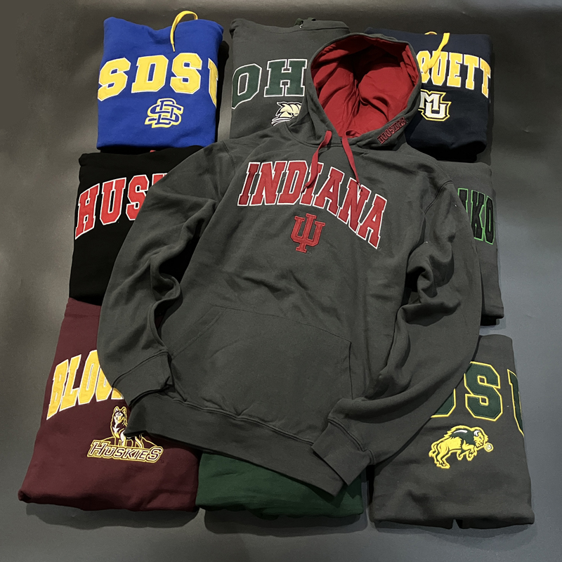 ncaa球队刺绣运动卫衣帽衫投篮服